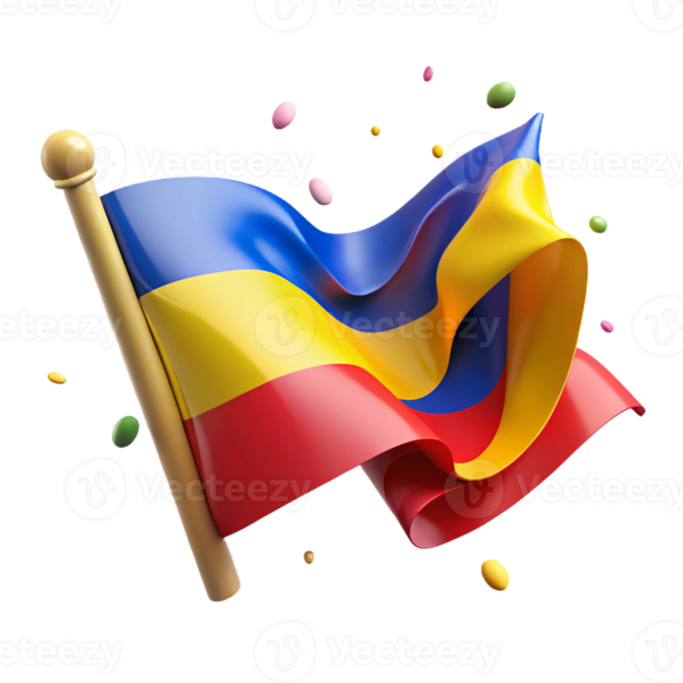 serene vintage Colorful National Flag Cutout with Vibrant Hues png