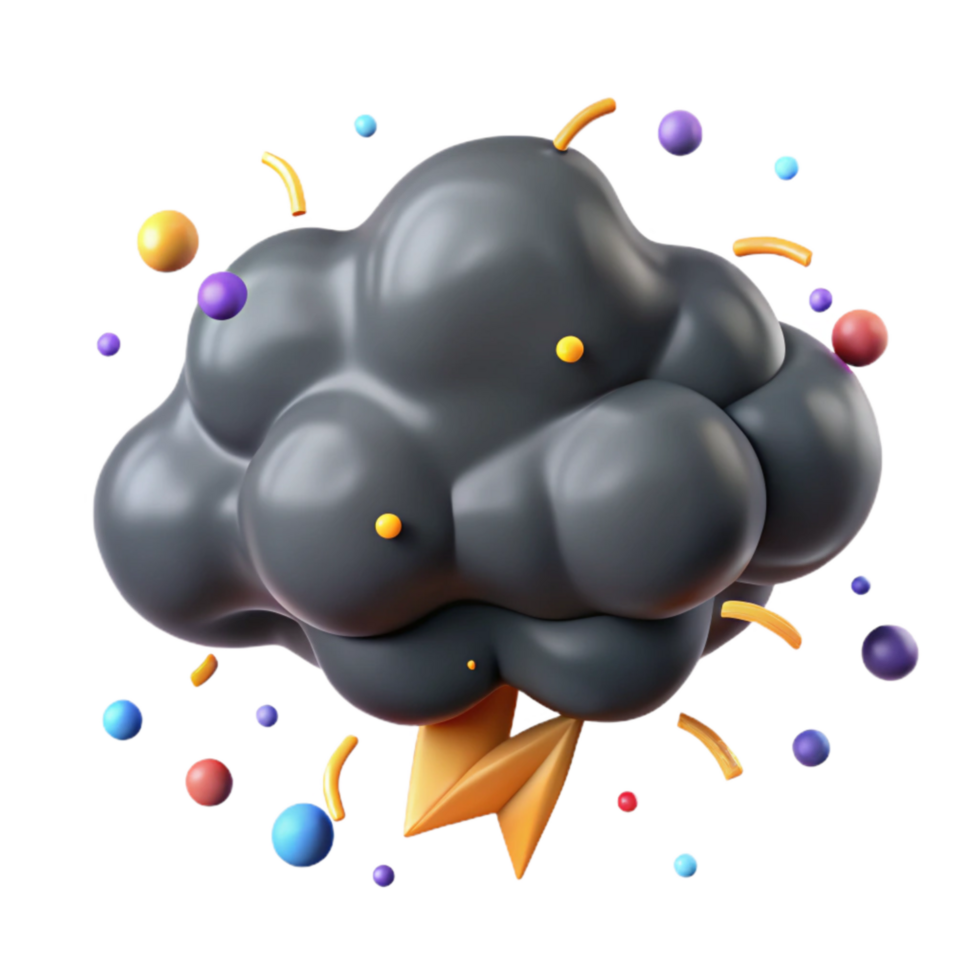 vibrant artistic Dark Gray Storm Cloud Cutout png