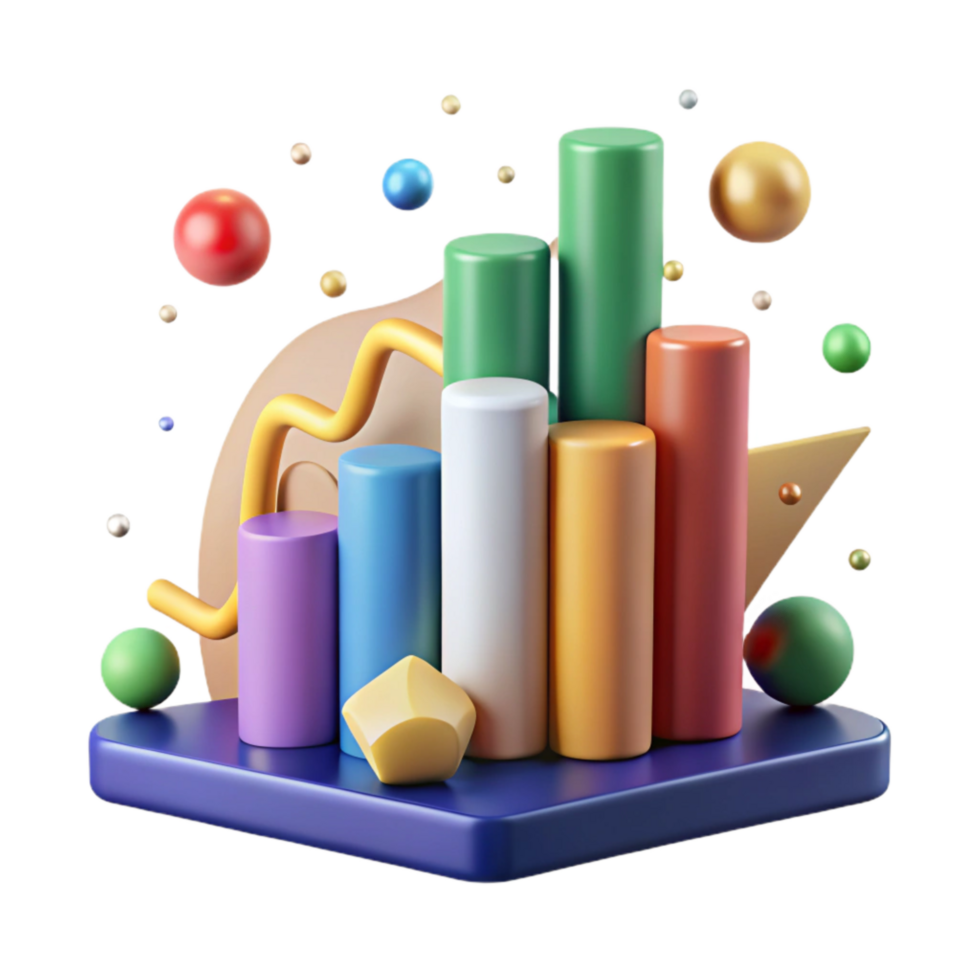elegant creative Bar Graph Showing Environmental Data Isolated Element high quality png