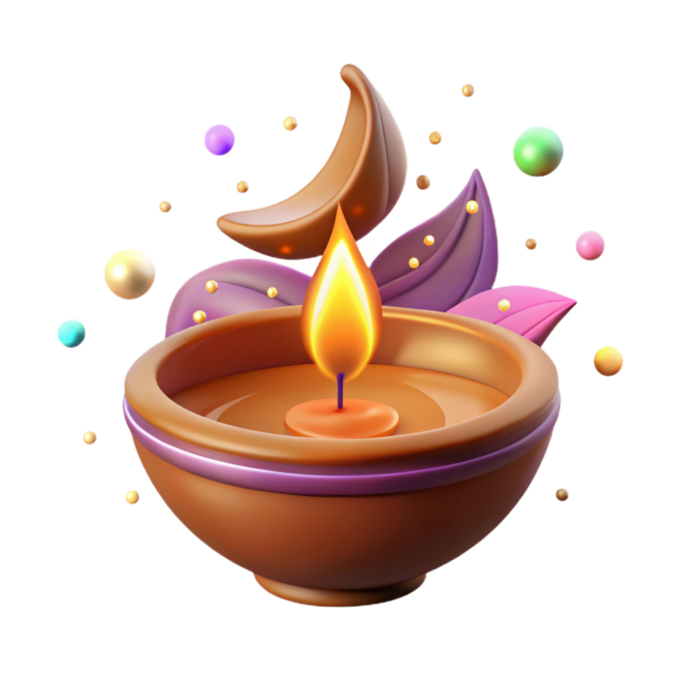 magnificent artistic Diwali Diya with Warm Glow Transparent Background high quality png