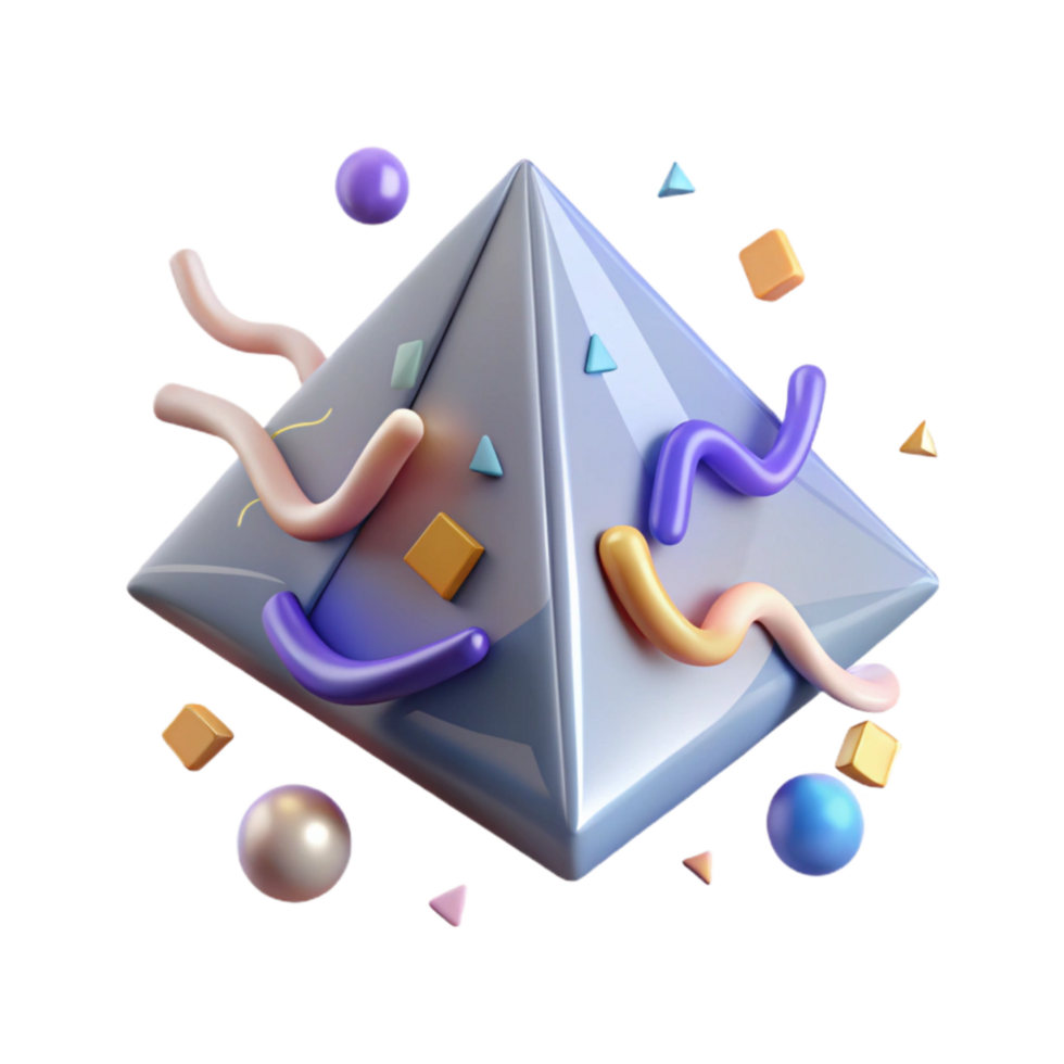 vibrant modern Geometric Triangle Pattern Isolated Element authentic png