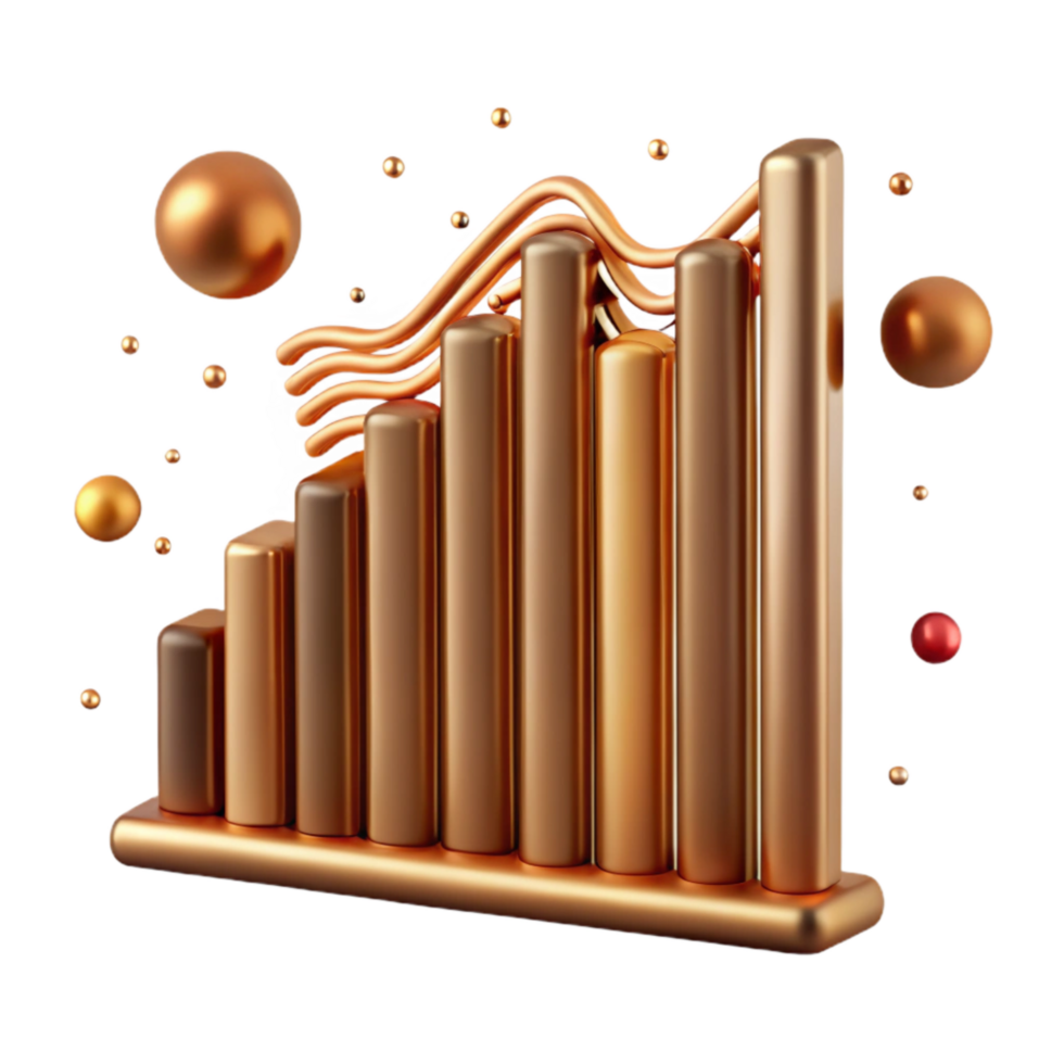 stunning abstract Bronze Line Break Chart Element Isolated with Vertical Lines detailed png