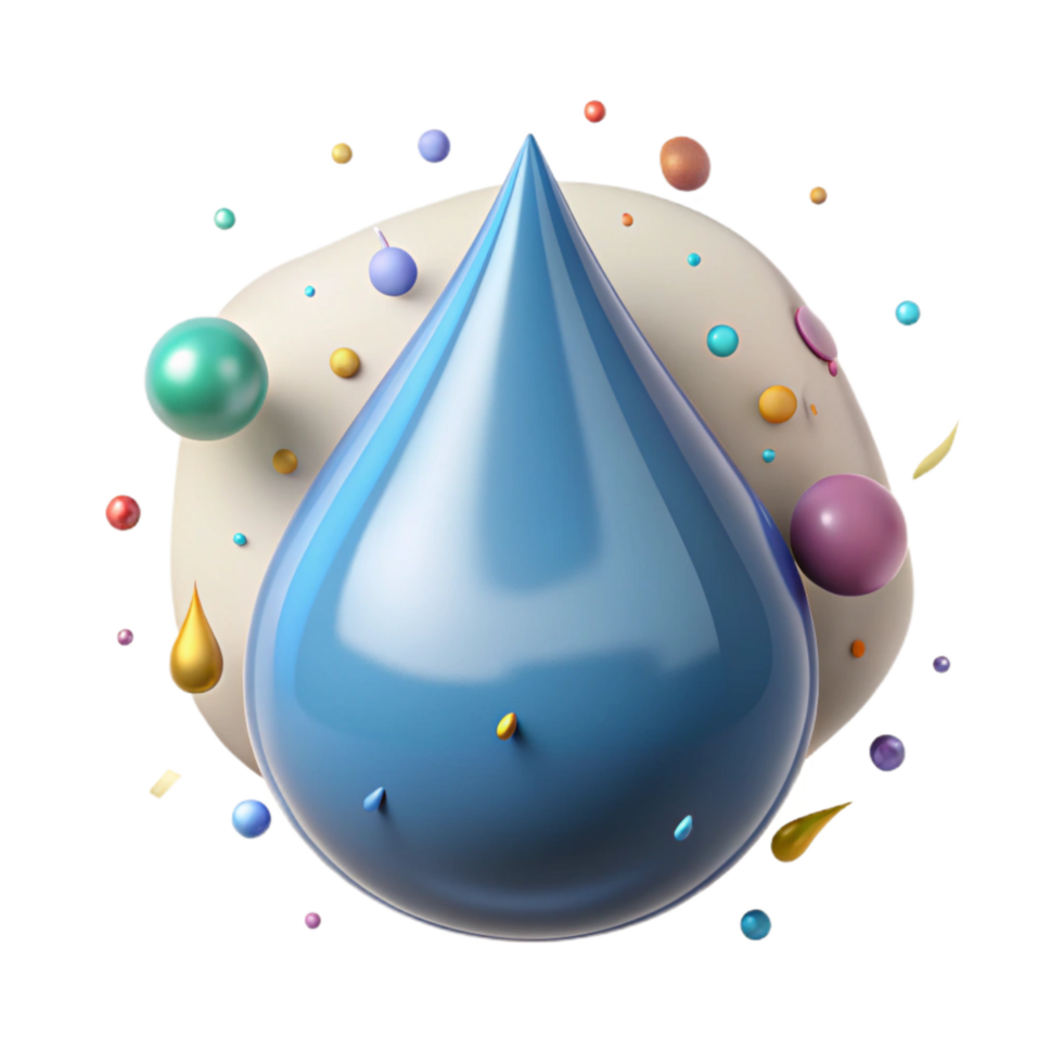 vibrant artistic Clean Water Drop Isolated with Realistic Lighting authentic png