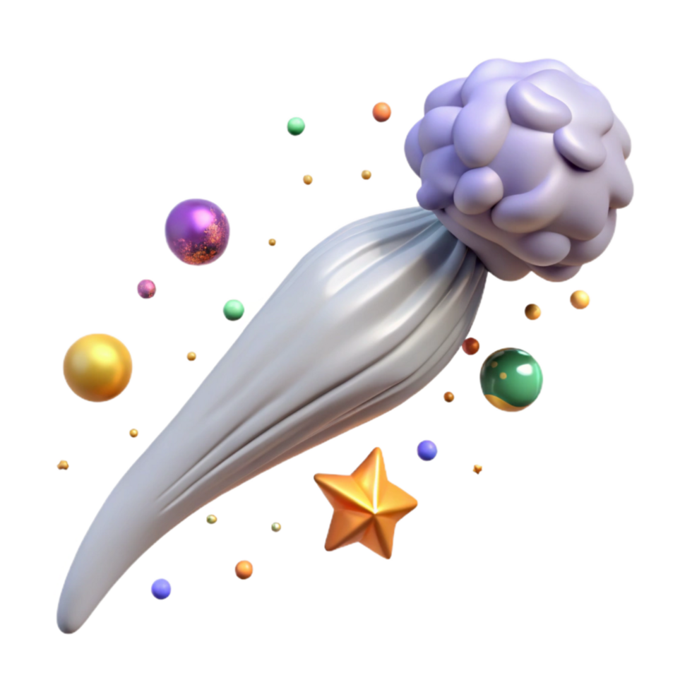serene rustic Comet with Long Tail Isolated on Transparent Background authentic png