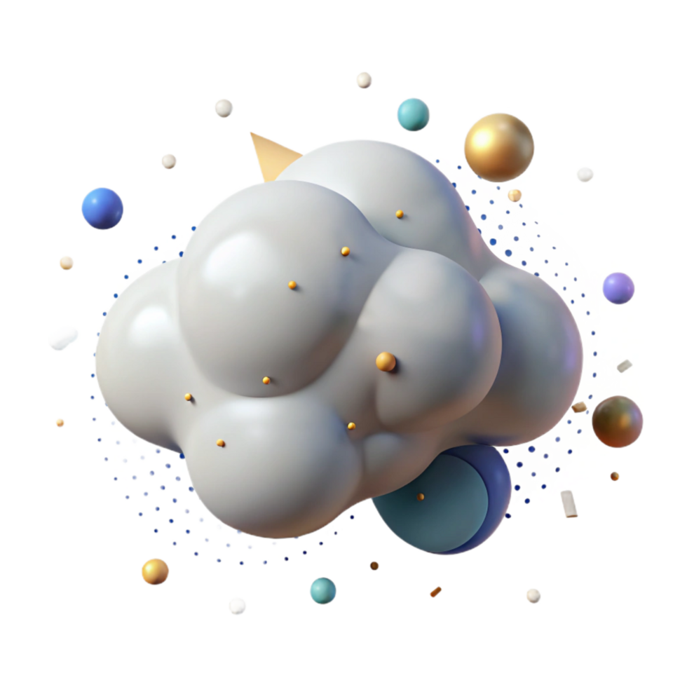 beautiful vintage Cloud with Transparent Background Isolated Element professional png