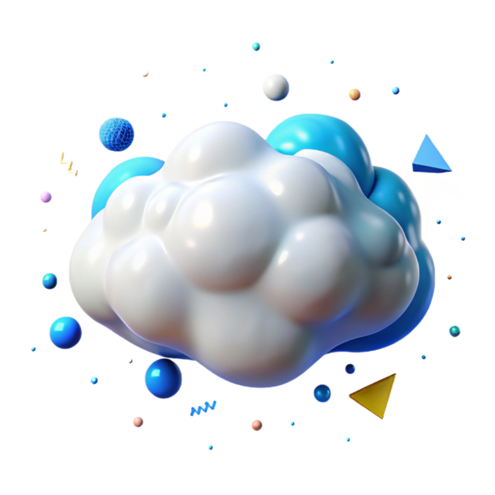 stunning contemporary Bright White Cloud Cutout with Defined Edges png