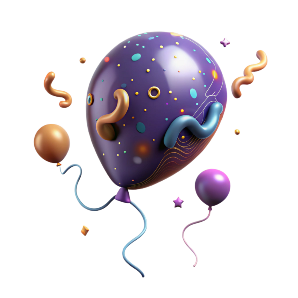 impressive classic Balloon Symbol Isolated with Floating String premium png