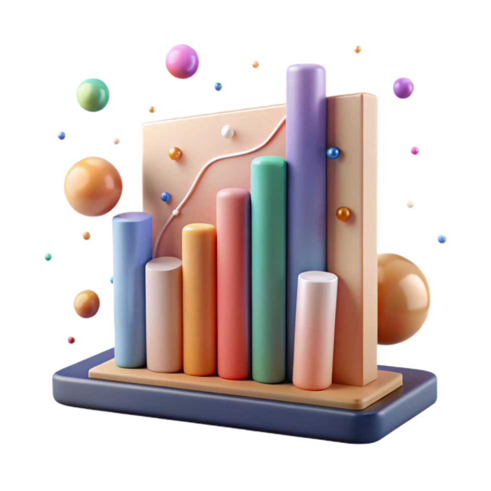 dramatic contemporary Bar Graph Showing Environmental Data Isolated Element png