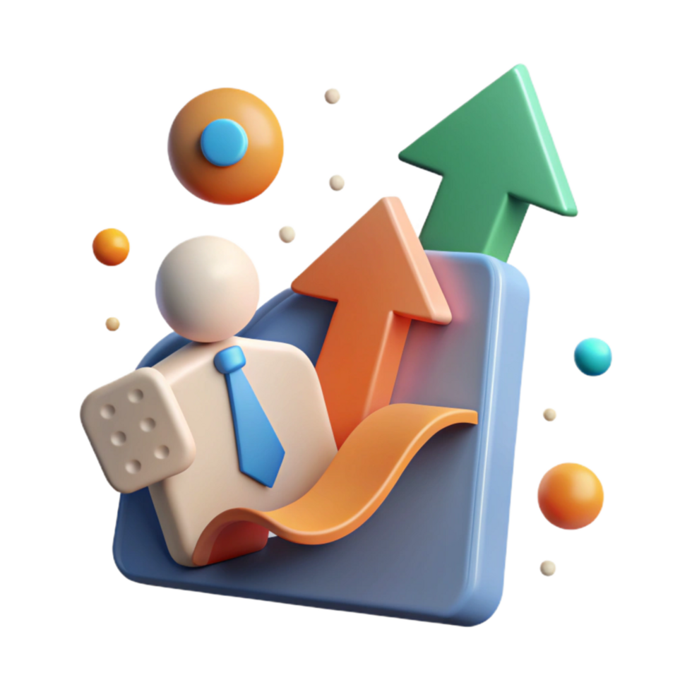dramatic modern Career Development Icon Upward Arrow and Person Transparent Background premium png