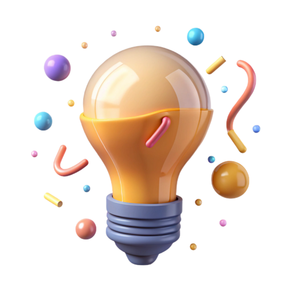 extraordinary artistic Animated Light Bulb Turning on Isolated exclusive png