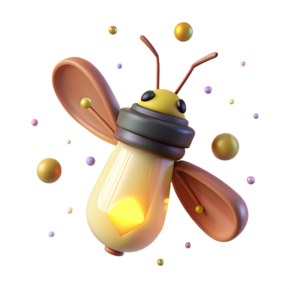 vibrant abstract Firefly Light Isolated on Transparent Background png