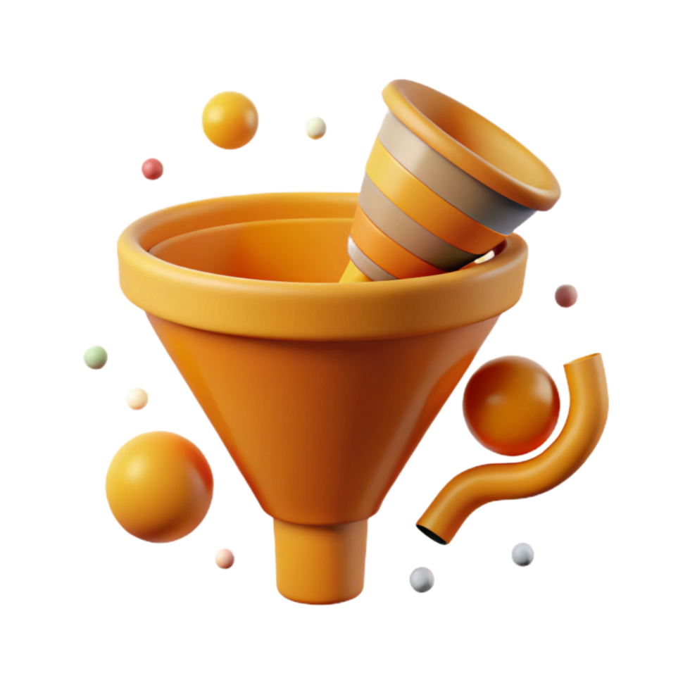 extraordinary classic Amber Funnel Chart Icon Cutout with Converging Shape authentic png