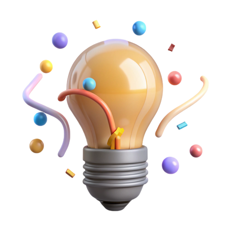dramatic rustic Animated Light Bulb Turning on Isolated premium png