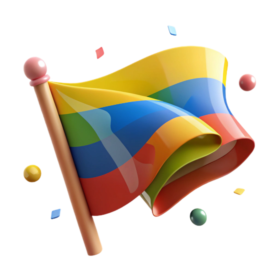 vibrant modern Colorful National Flag Cutout with Vibrant Hues high quality png