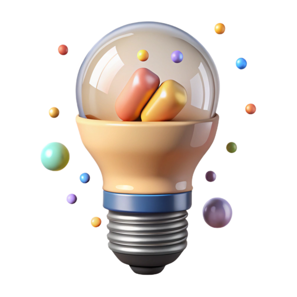 stunning abstract Energy Efficient Lightbulb Front View Cutout professional png