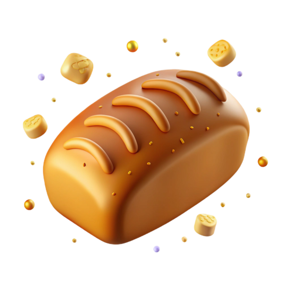 beautiful abstract Freshly Baked Bread Loaf Isolated Element high resolution png