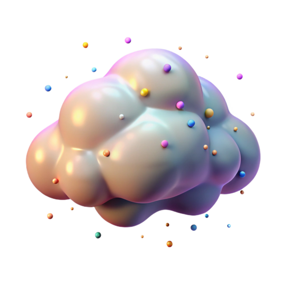 dramatic classic Cloud with Gradient Color Transition Isolated png