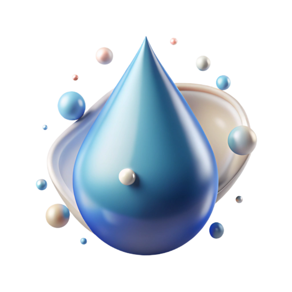 serene vintage Clean Water Drop Isolated with Realistic Lighting premium png