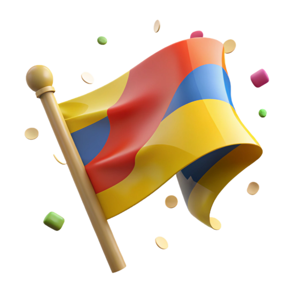 beautiful classic Colorful National Flag Isolated with Soft Shadow genuine png