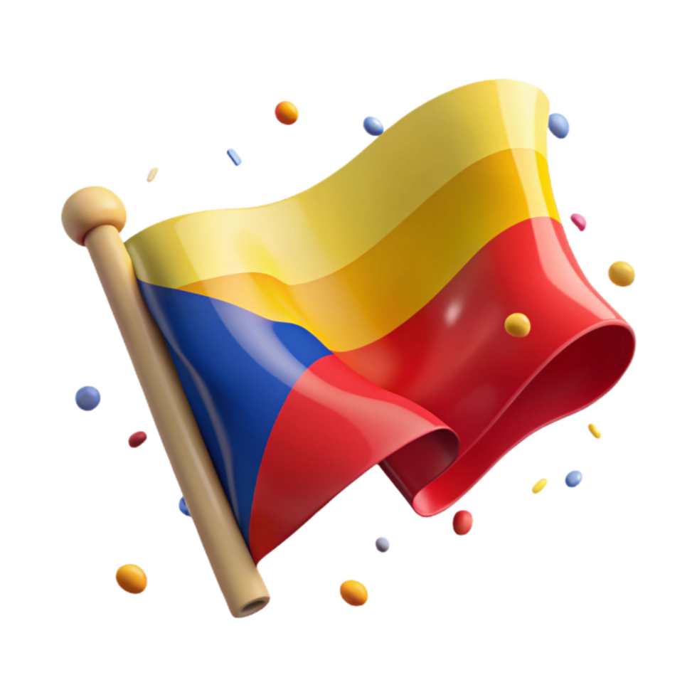 dramatic minimalist Colorful National Flag Cutout with Vibrant Hues premium png