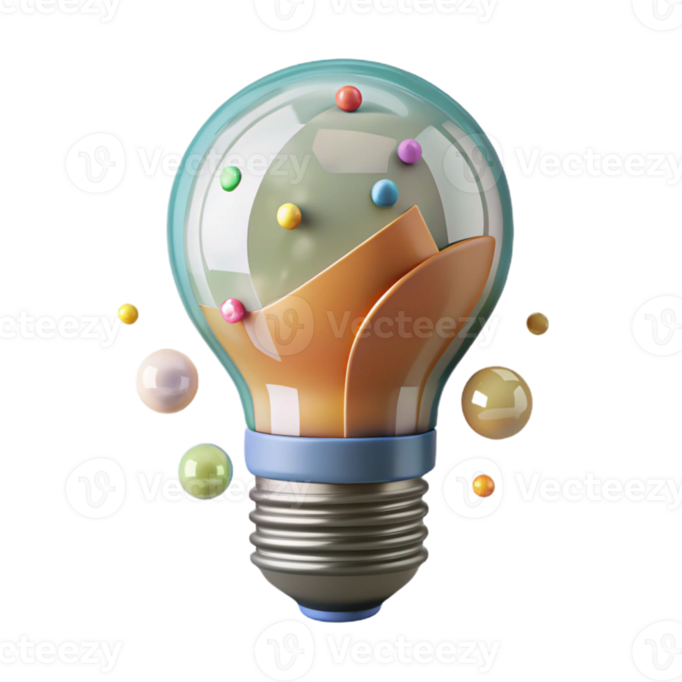 elegant artistic Eco Friendly Lightbulb Side View Isolated exclusive png