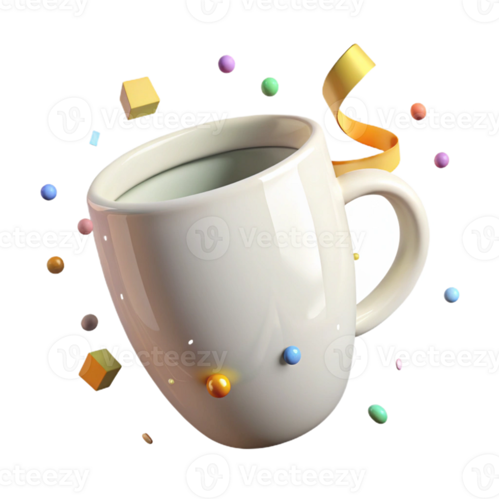 wonderful artistic Clean White Mug Handle View Cutout Element png