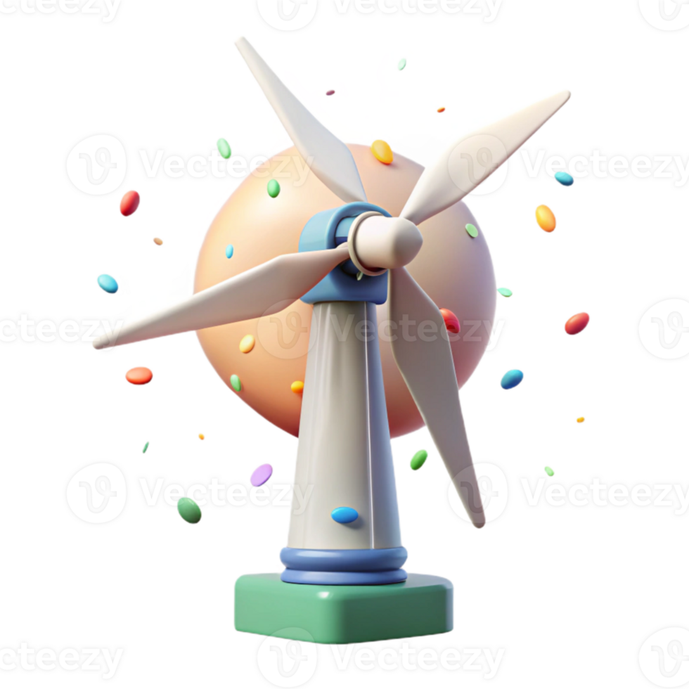 extraordinary artistic Community Building Wind Turbine Transparent Background high resolution png