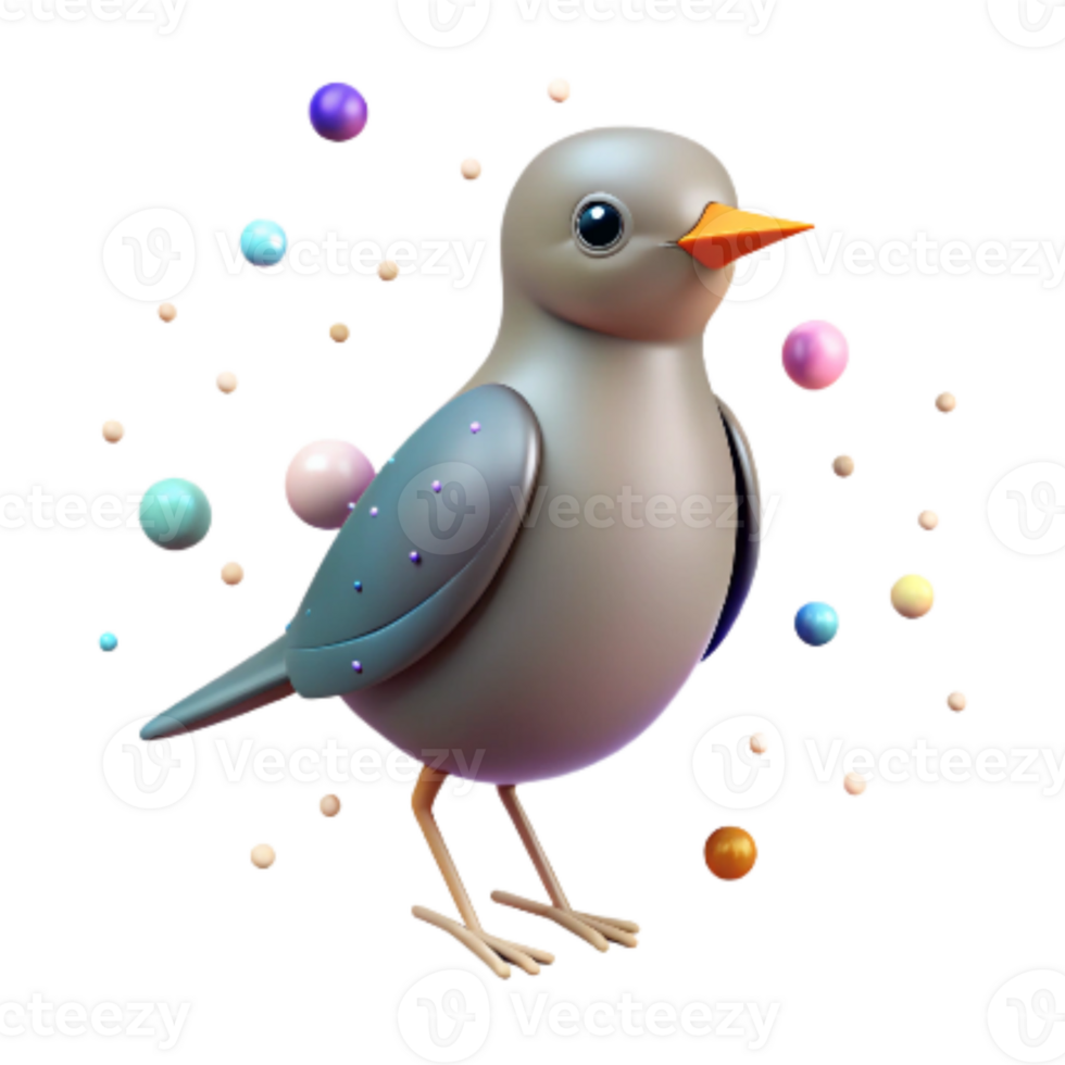 magnificent creative Bird Standing on Two Legs Front View Isolated professional png