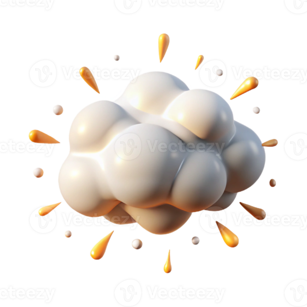 extraordinary abstract Billowing White Cloud with Sunbeams Isolated Element high resolution png