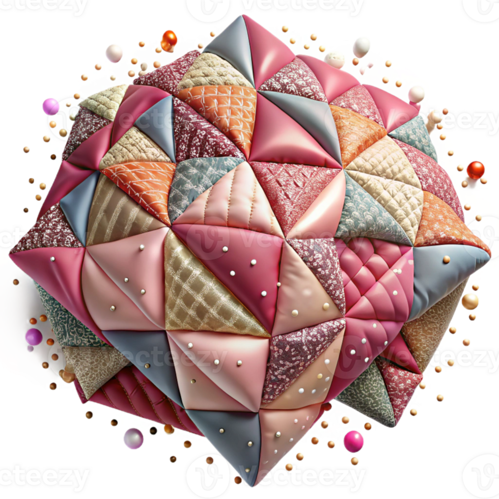 elegant minimalist Quilted Fabric Patchwork Triangle Transparent detailed png