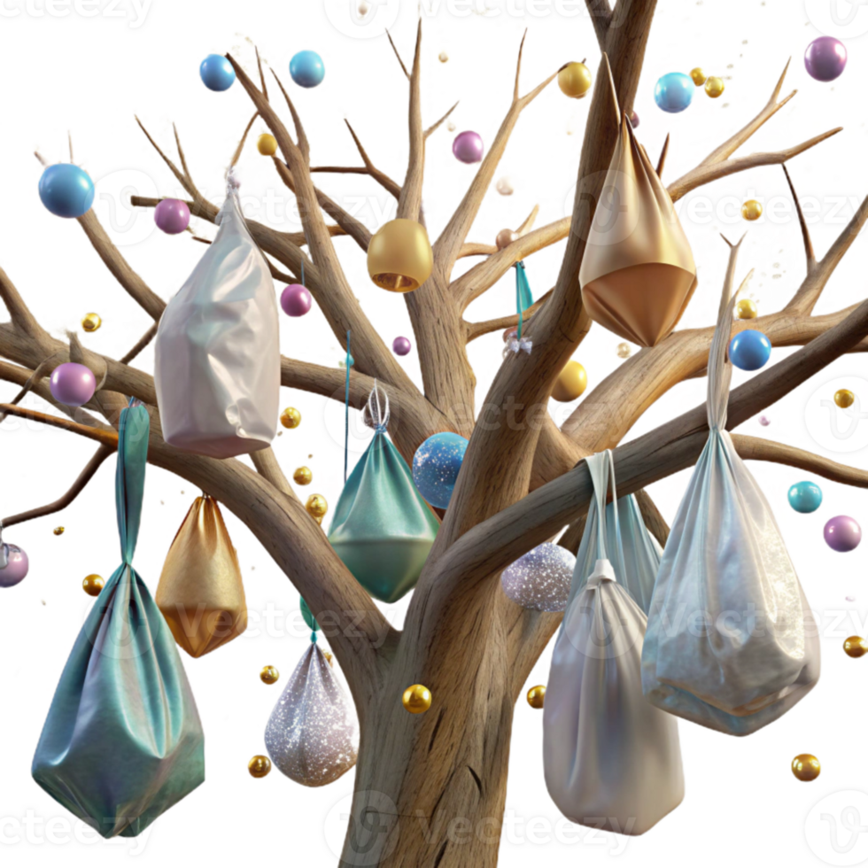 wonderful rustic Plastic Bags Caught in Tree Branches Transparent Cutout genuine png
