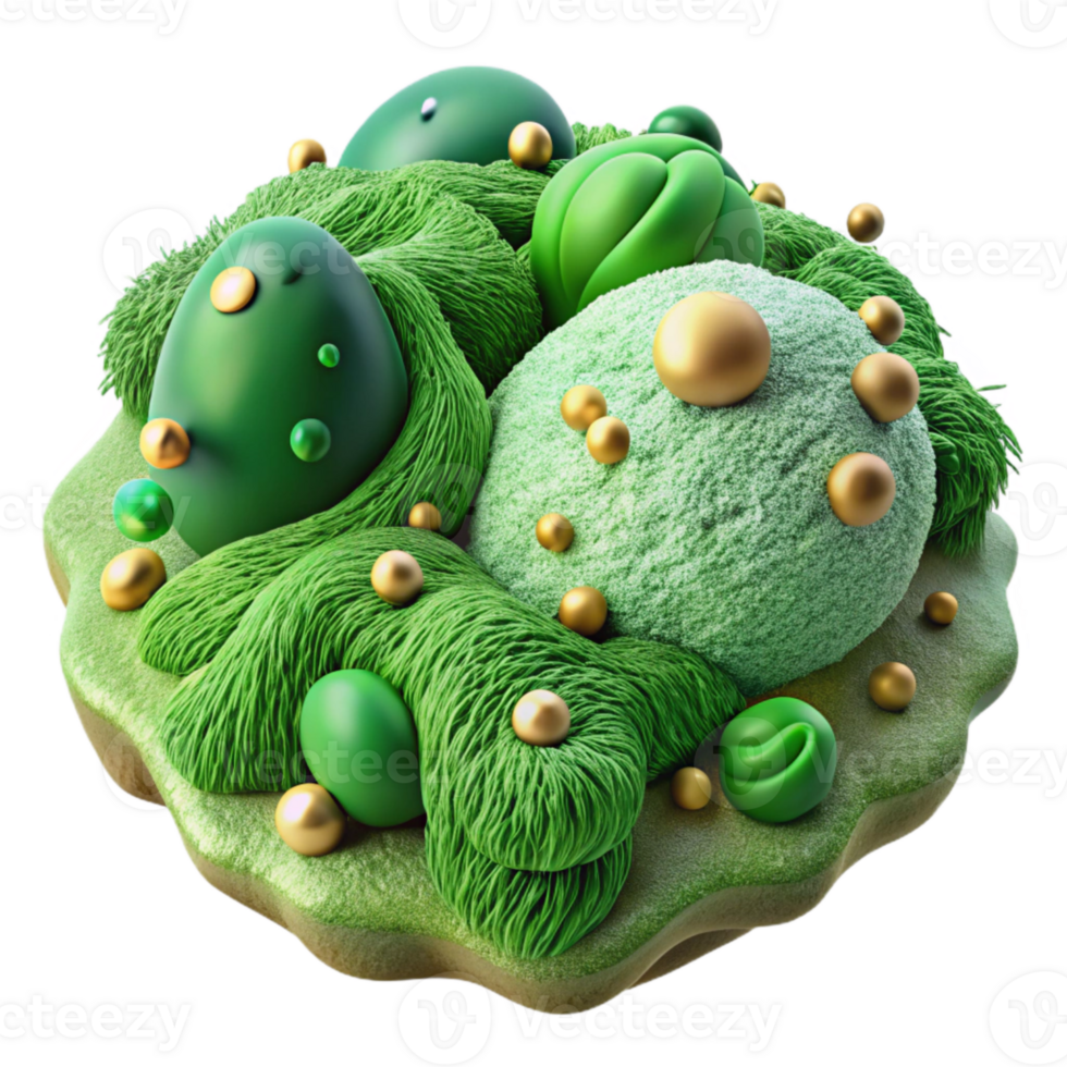 serene creative Green Algae Cutout with Detailed Texture Isolated genuine png