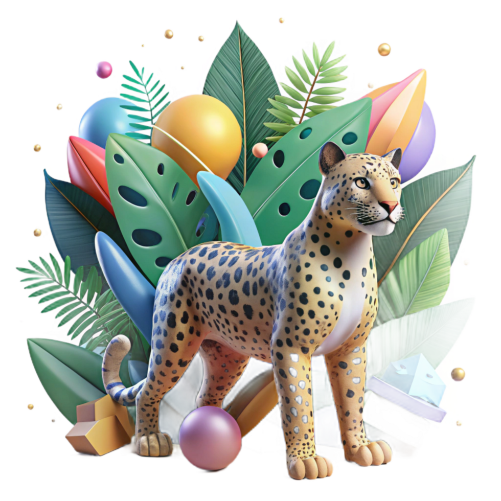 wonderful modern Jaguar in Shrinking Rainforest Cutout authentic png