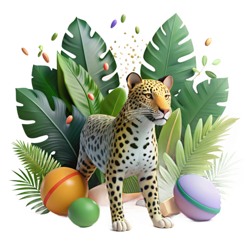 magnificent modern Jaguar Hiding in Shrinking Jungle Transparent Background exclusive png