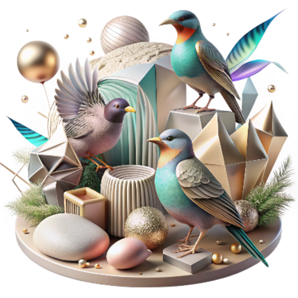 elegant artistic Habitat Restoration and Wildlife Recovery Transparent Background Birds in Restored Habitat premium png