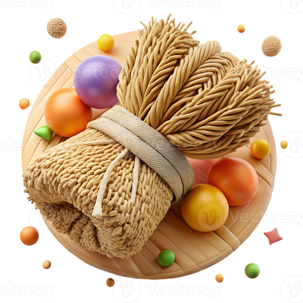 impressive abstract Natural Raffia Fiber Bundle Isolated Cutout high resolution png