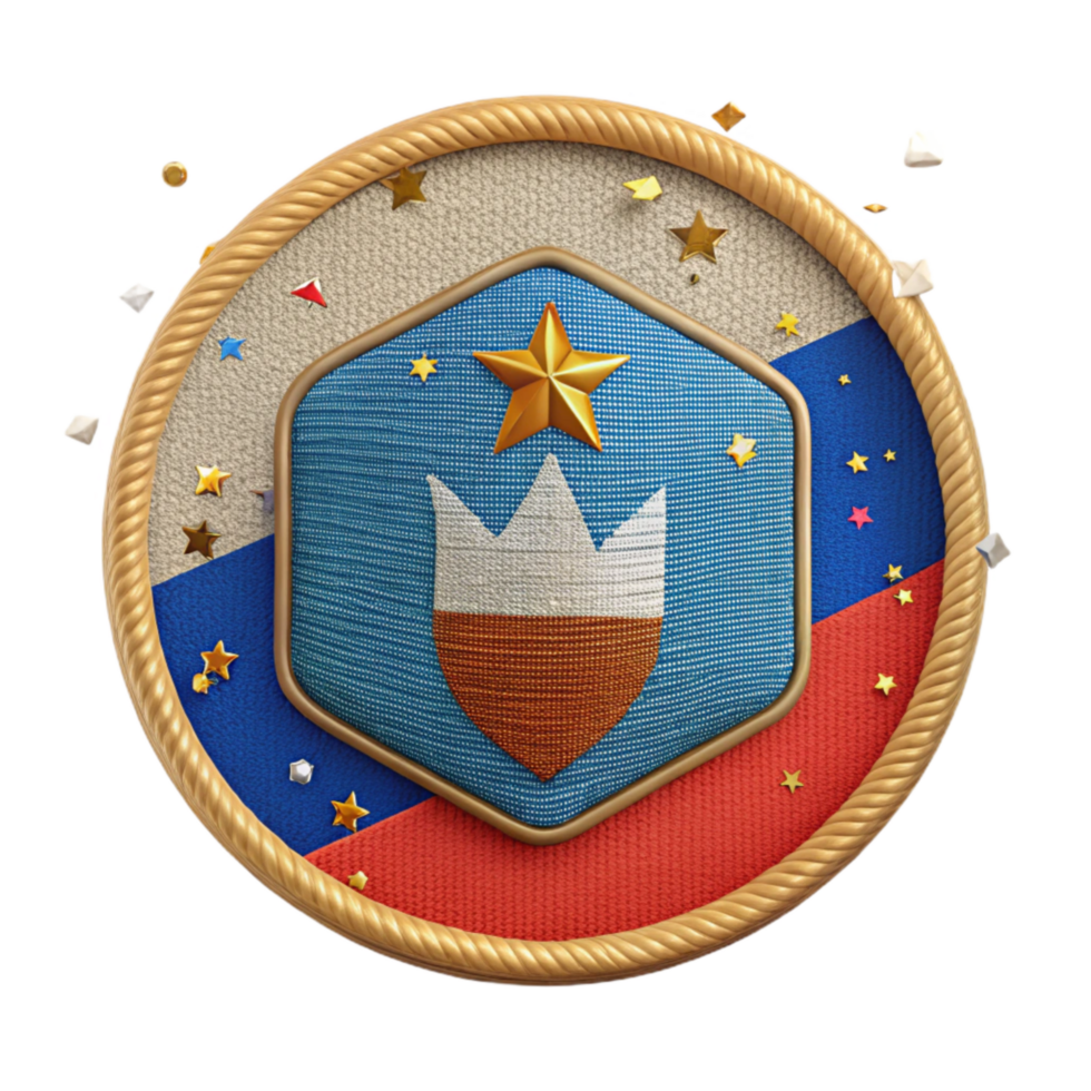 dramatic creative National Flag Patch Isolated with Embroidered Border professional png