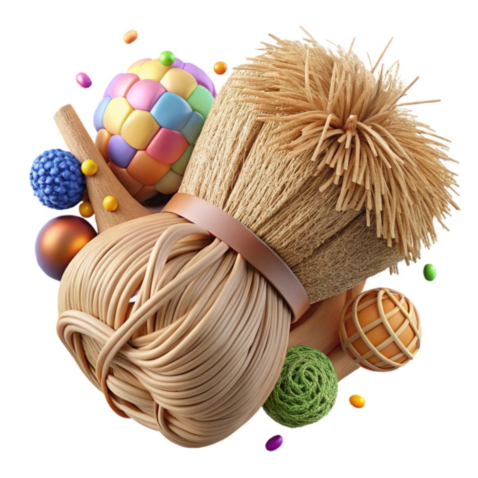 wonderful modern Natural Raffia Fiber Bundle Isolated Cutout detailed png