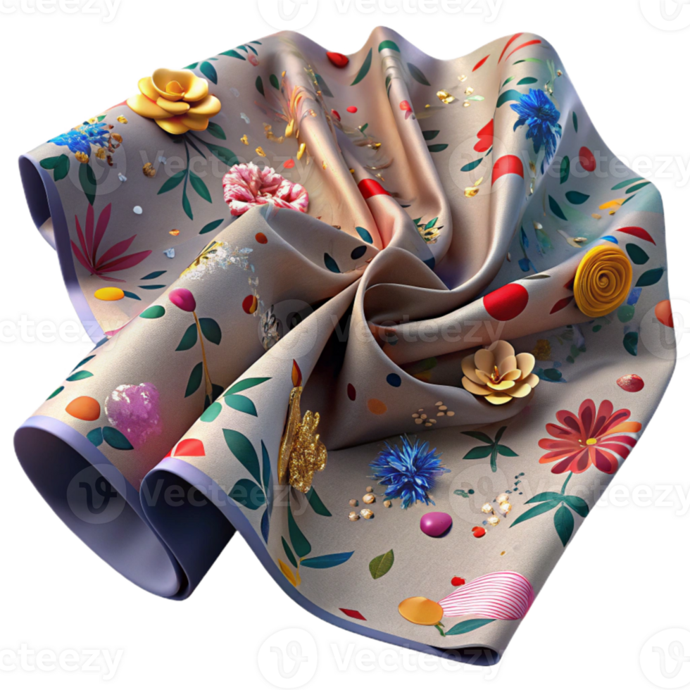 dramatic classic Printed Fabric with Floral Pattern Transparent Background high quality png
