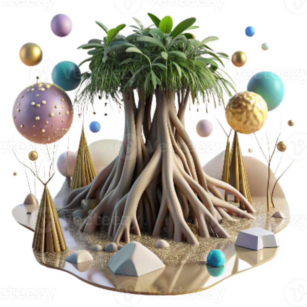 elegant contemporary Mangrove Roots and Biodiversity Hotspot Transparent Background authentic png