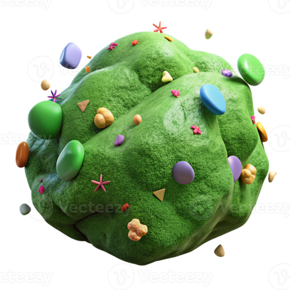 magnificent minimalist Green Mossy Rock Cutout on Transparent Background original png