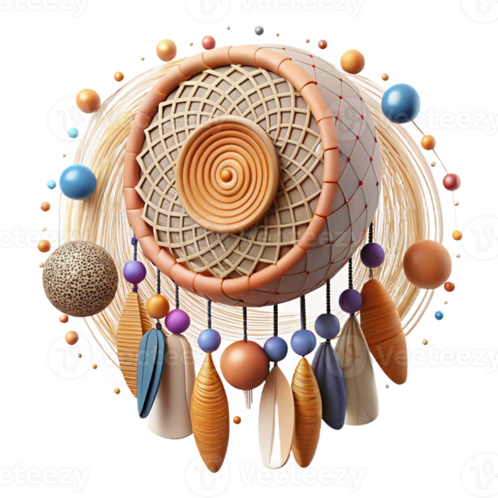 dramatic traditional Handwoven Dreamcatcher Native American Craft Isolated professional png