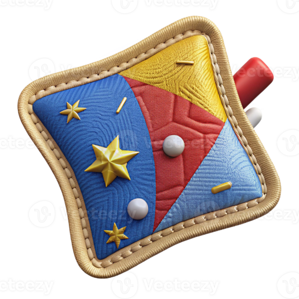 beautiful abstract National Flag Patch Isolated with Embroidered Border authentic png