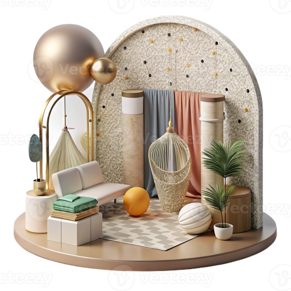 extraordinary artistic Interior Decoration Perspective Sketch Transparent Background exclusive png