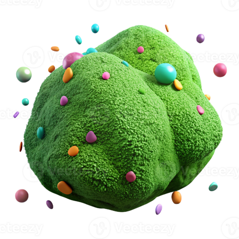 extraordinary creative Green Moss Covered Rock Isolated detailed png