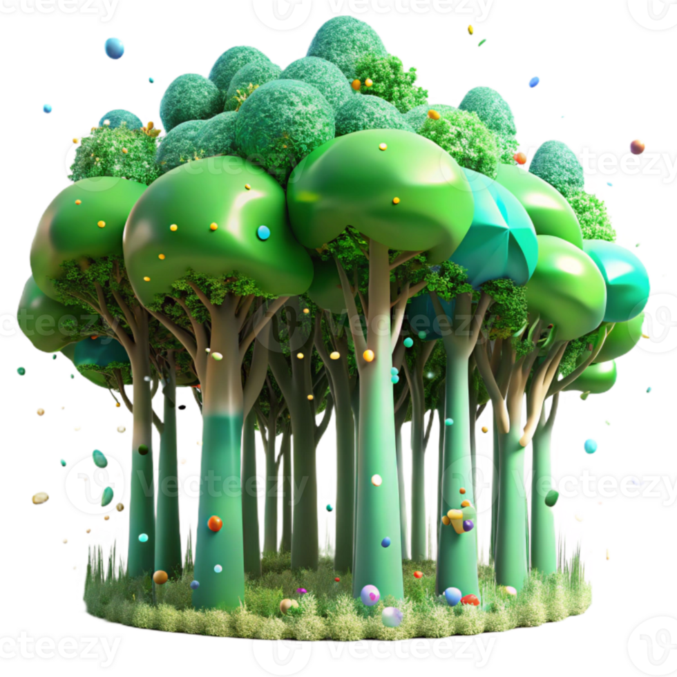 magnificent modern Green Forest Canopy with Sunlight Filtering Through Transparent Background authentic png