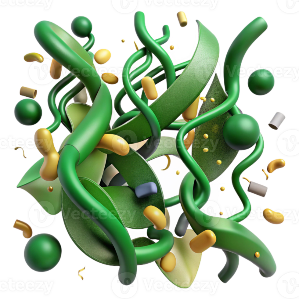 impressive abstract Modern Green Vine Pattern Transparent Background genuine png
