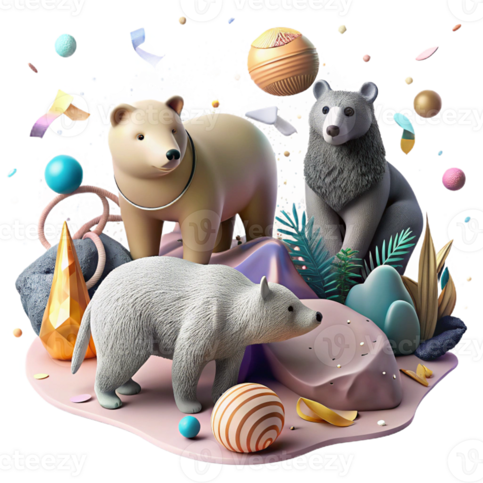 dramatic modern Hibernating Animals and Rising Temperatures Isolated Bright Background genuine png