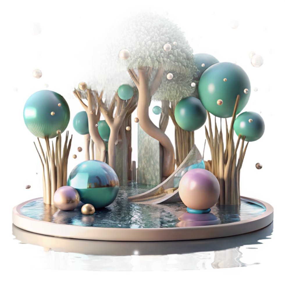 impressive abstract Mangrove Forest Reflection in Calm Water Cutout Transparent Background professional png