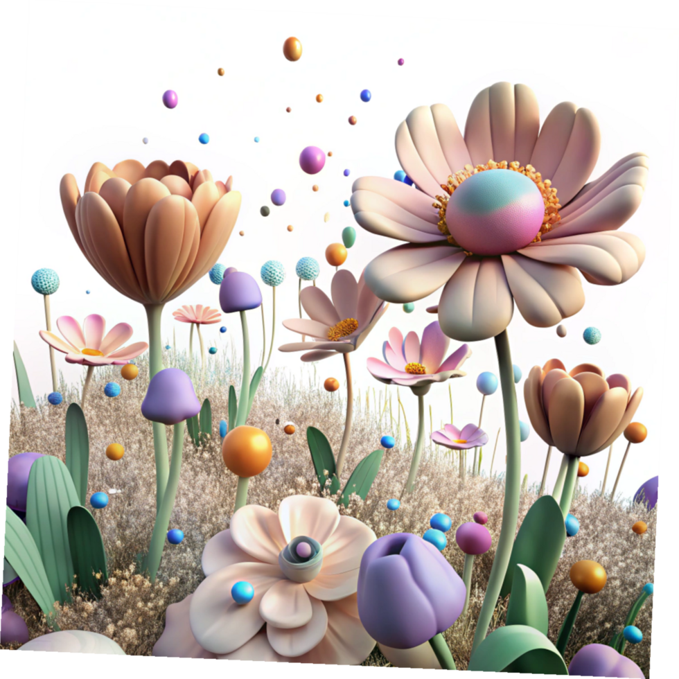 stunning artistic Native Wildflower Field in Full Bloom Transparent Background exclusive png